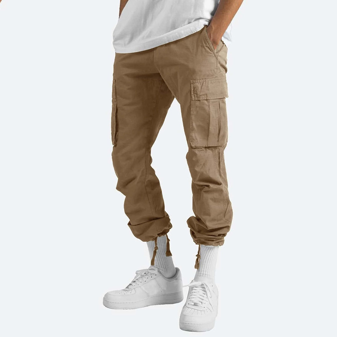 Aaron | Men’s Wide Fit Cargo Trousers with Drawstring Hem and Pockets