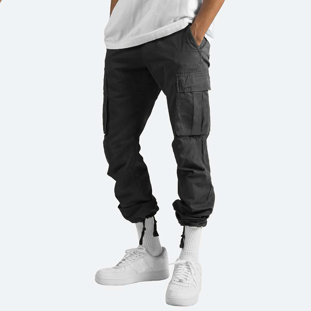 Aaron | Men’s Wide Fit Cargo Trousers with Drawstring Hem and Pockets