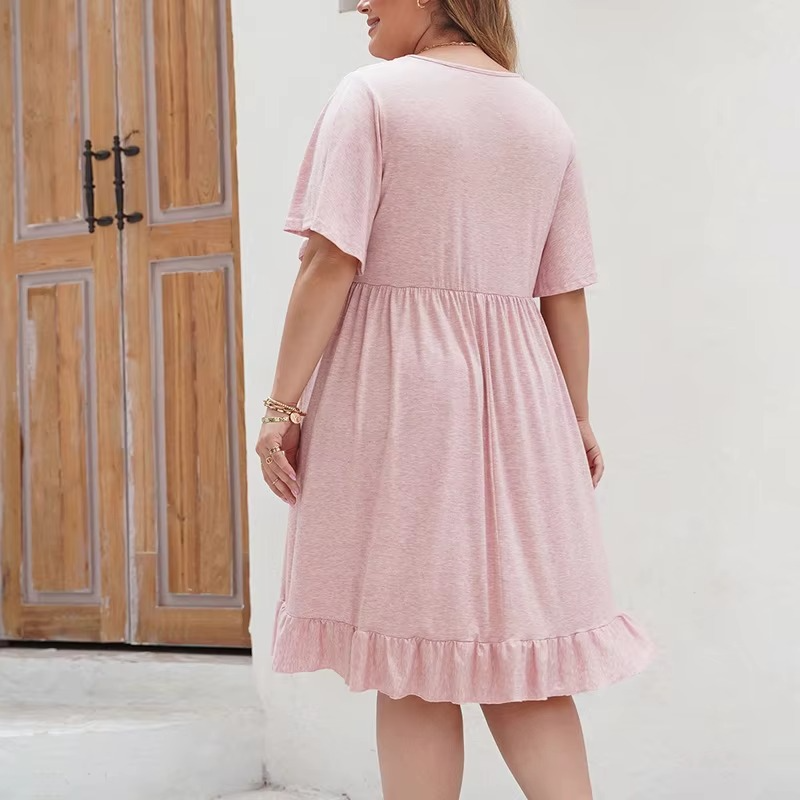 Evie | Women’s Loose Fit Summer Dress with Lace & Ruffled Hem – Lightweight, Boho Style