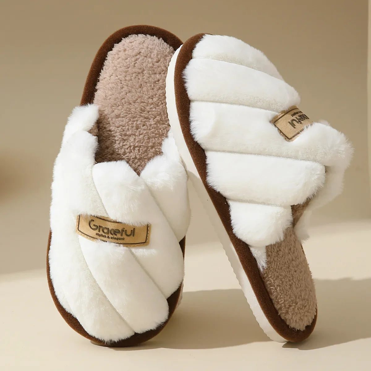 Lauren | Women’s Plush Slide Slippers with Soft Cushion & Indoor Comfort