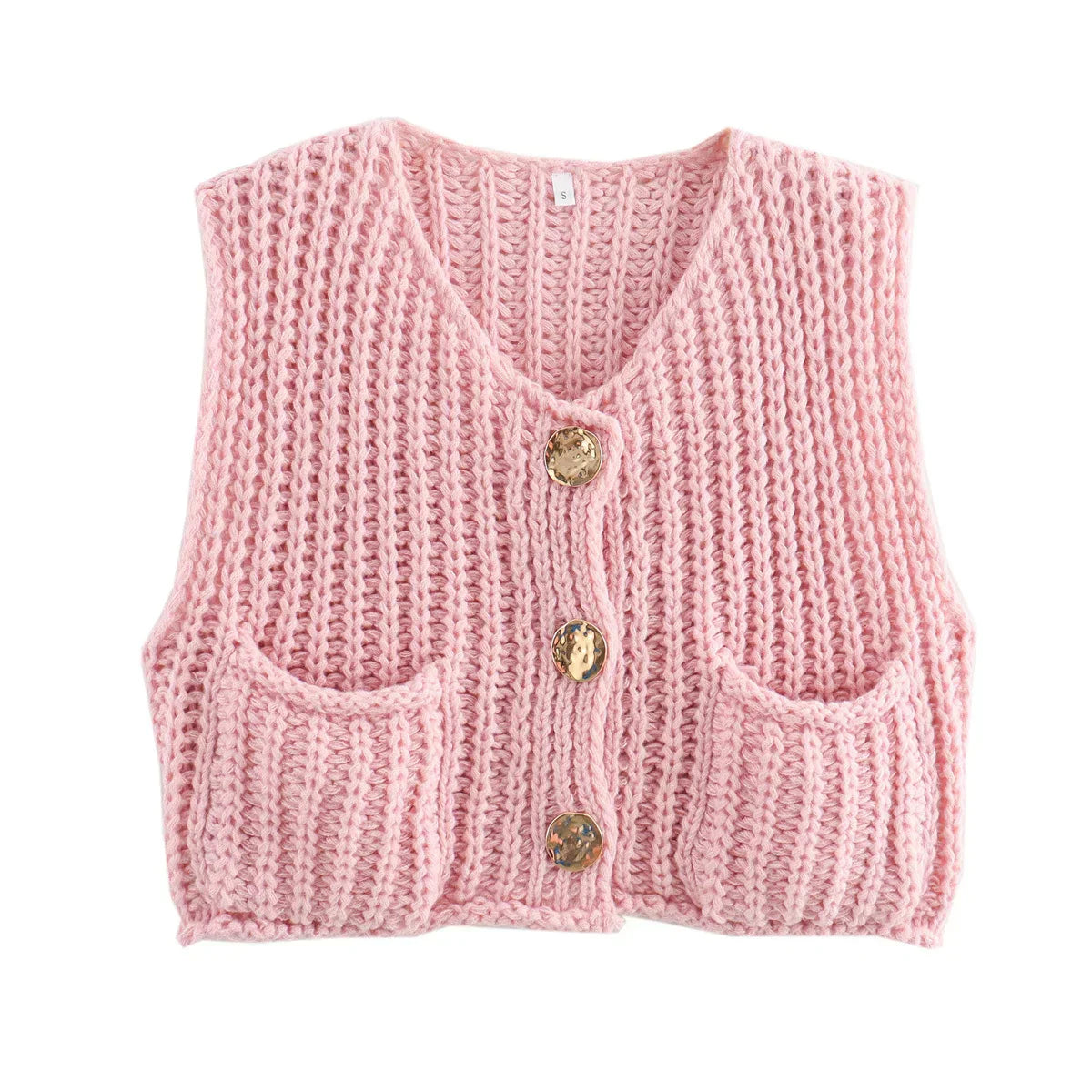 Emilien | Women's Stylish Knitted Vest with V-Neck, Button Front & Pockets – Trendy Layering Piece