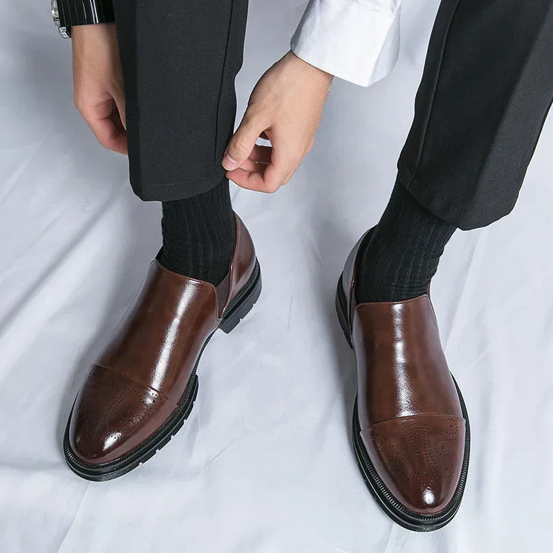 Gernot | Men’s Slip-On Business Shoes – Elastic Sides & Durable Sole for Everyday Comfort