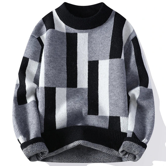 Ralfael | Men’s Colour Block Crew Neck Sweater – Premium Quality Thick Knit for Everyday Comfort