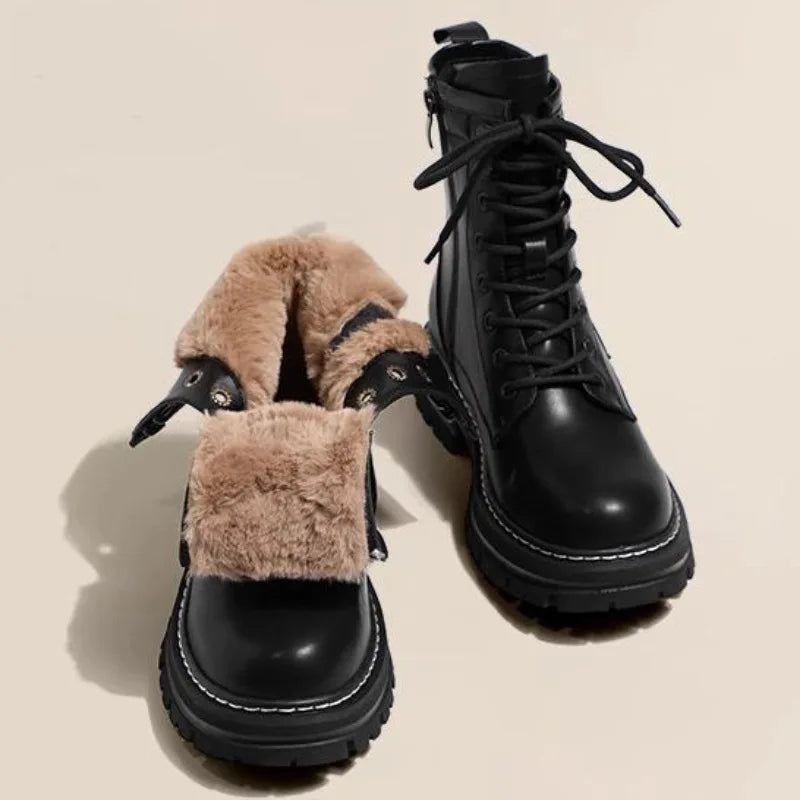 Wolfgang | Women's Non-Slip Lace-Up Fleece Lined Ankle Boots – Comfortable & Durable