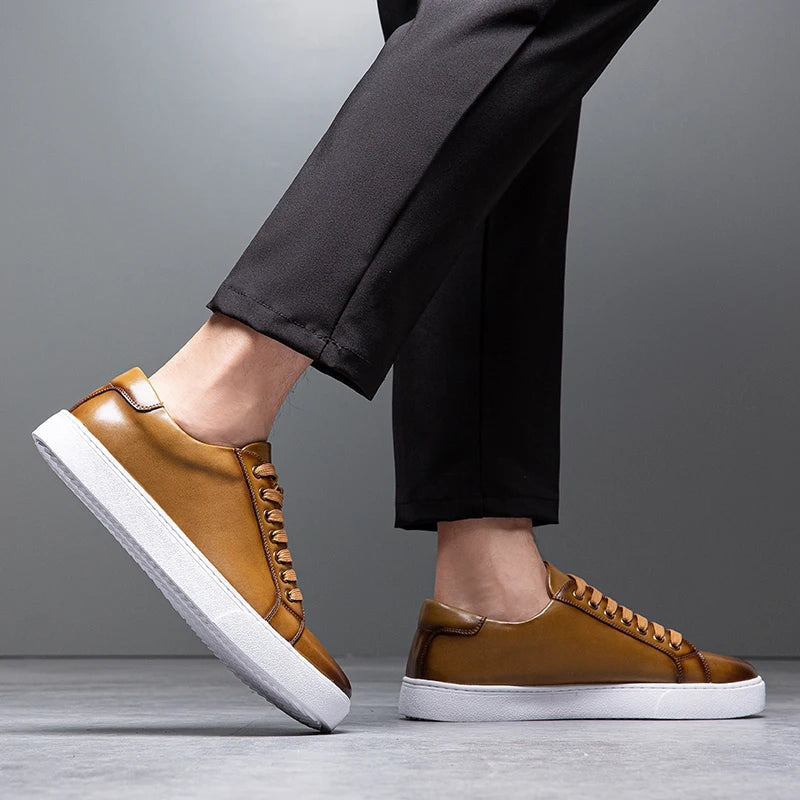 Rainer | Men’s Premium Leather Lace-Up Sneakers for Everyday Style