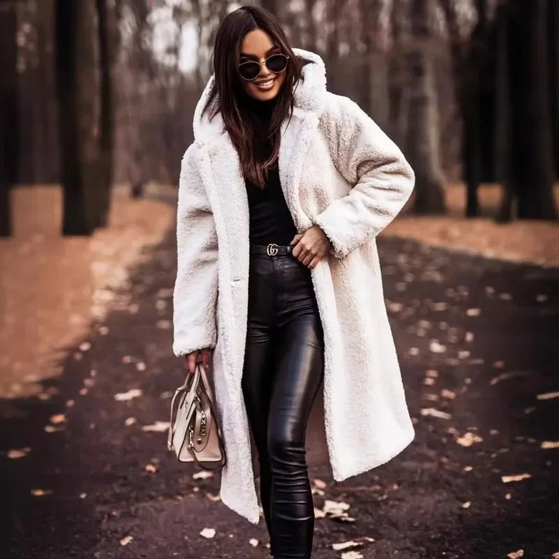 Elspet | Women's Long Hooded Plush Coat for Effortless Warmth and Style
