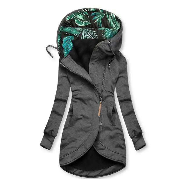 Carlinda | Stylish Weatherproof Zip-Up Jacket with Drawstring and Slim Fit