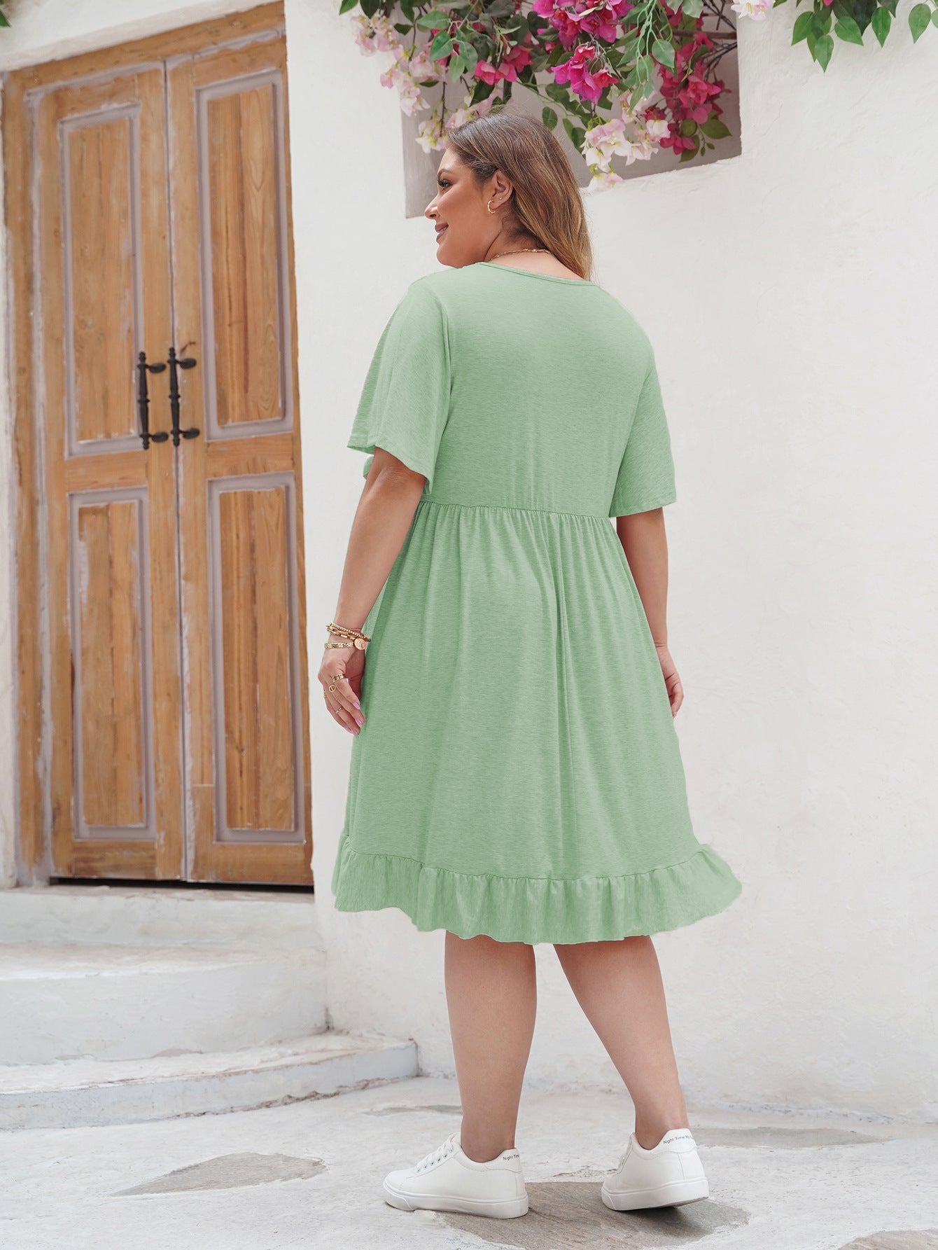 Evie | Women’s Loose Fit Summer Dress with Lace & Ruffled Hem – Lightweight, Boho Style