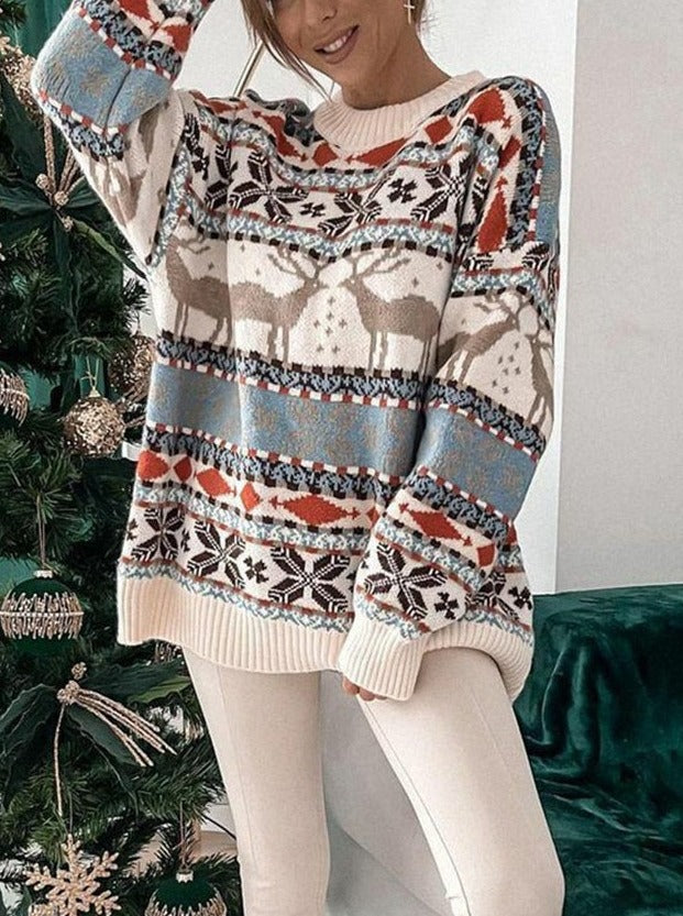 Tilondra | Women’s Vintage Print Sweater – Casual & Chic Style