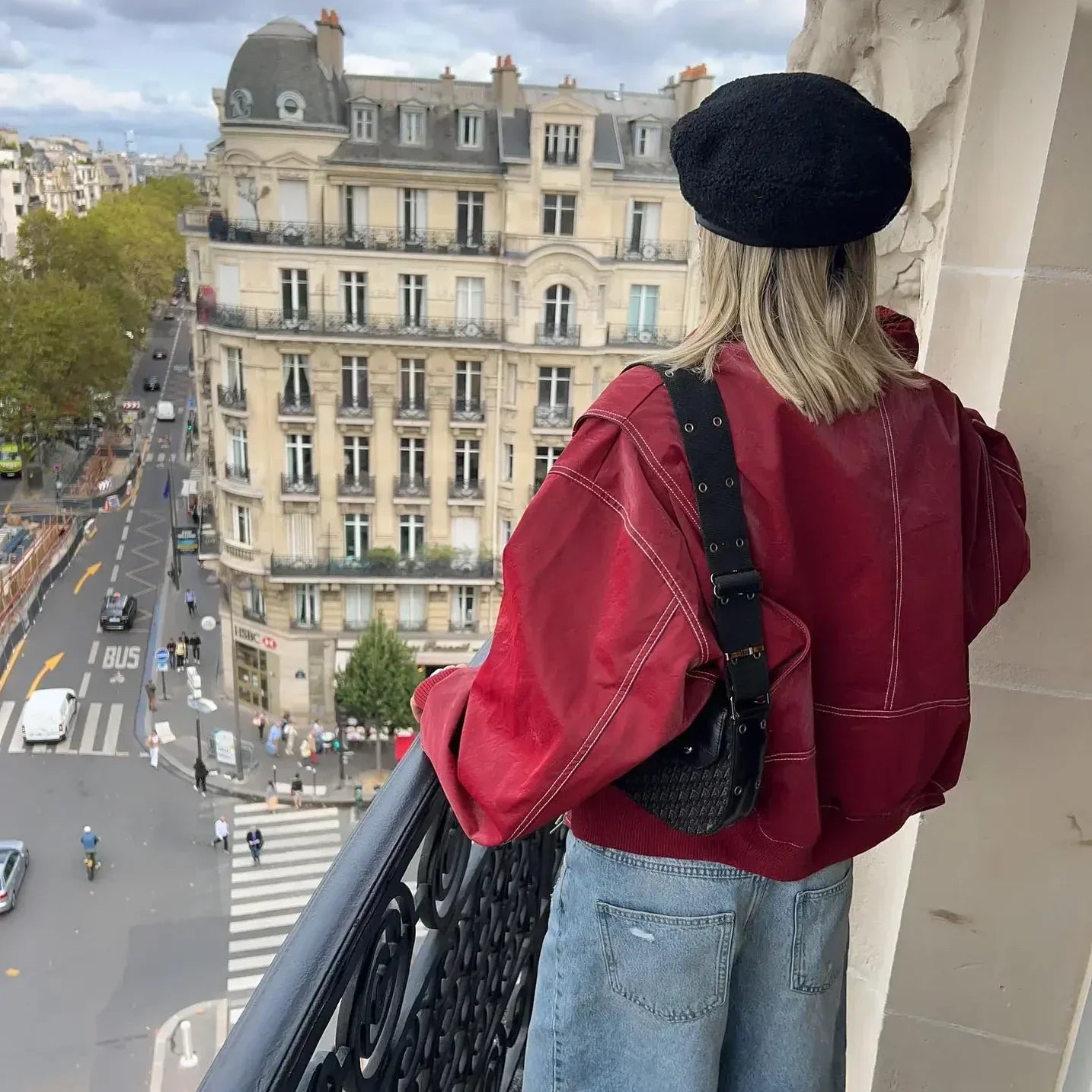 Alianora | Women’s Red Oversized Zip-Up Jacket with Lapel Collar – Stylish Casual Outerwear