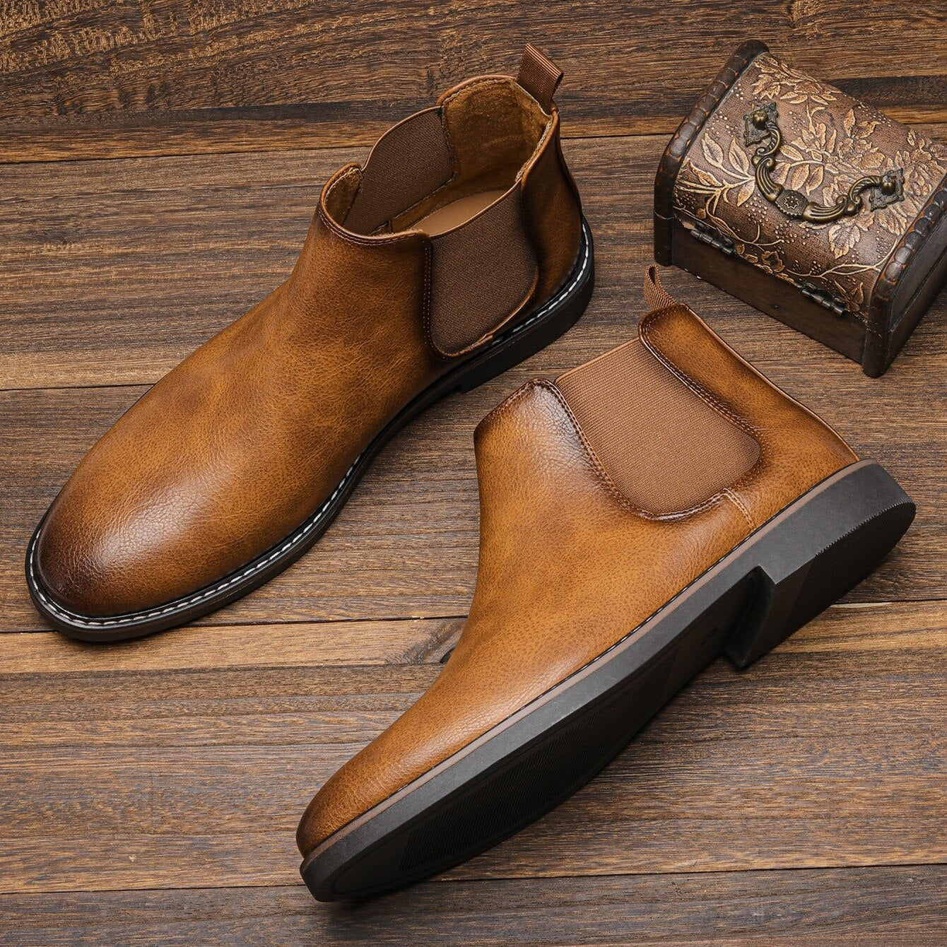 Heldro | Men’s Comfortable Retro Leather Boots with Durable Sole