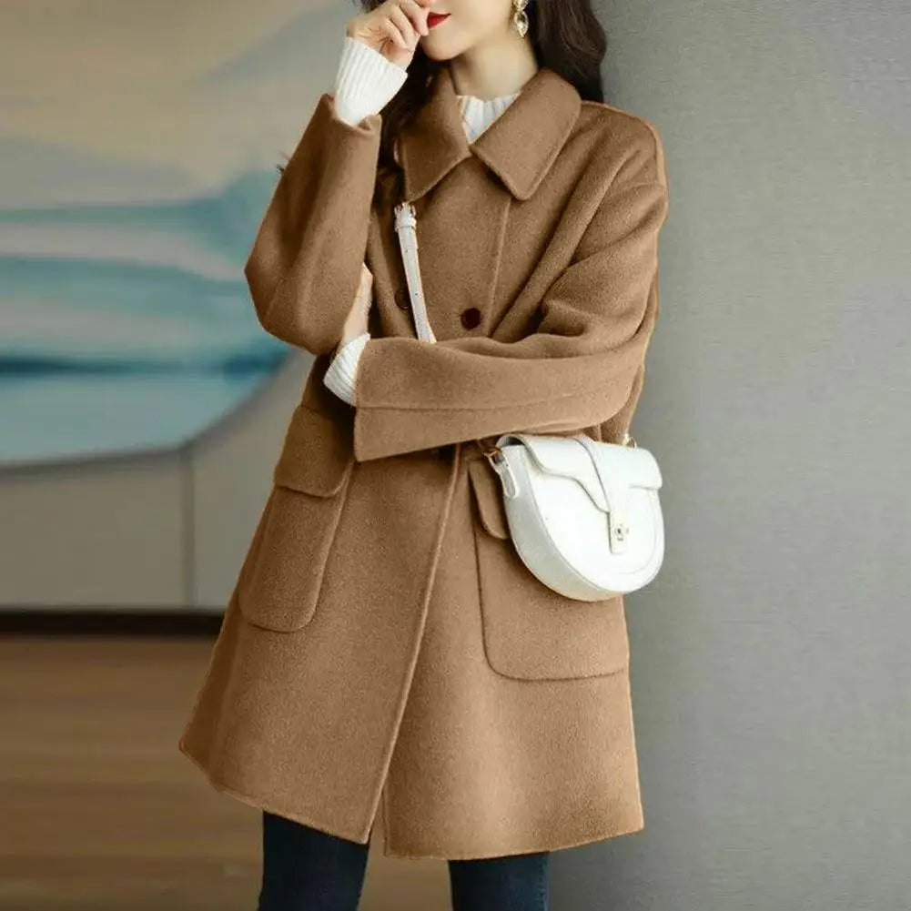 Milara | Chic Double-Breasted Wool Coat for Women with Pockets