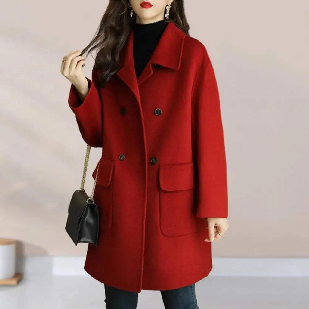 Milara | Chic Double-Breasted Wool Coat for Women with Pockets