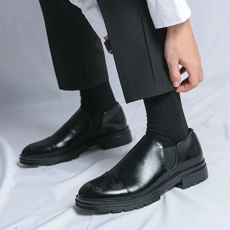 Gernot | Men’s Slip-On Business Shoes – Elastic Sides & Durable Sole for Everyday Comfort