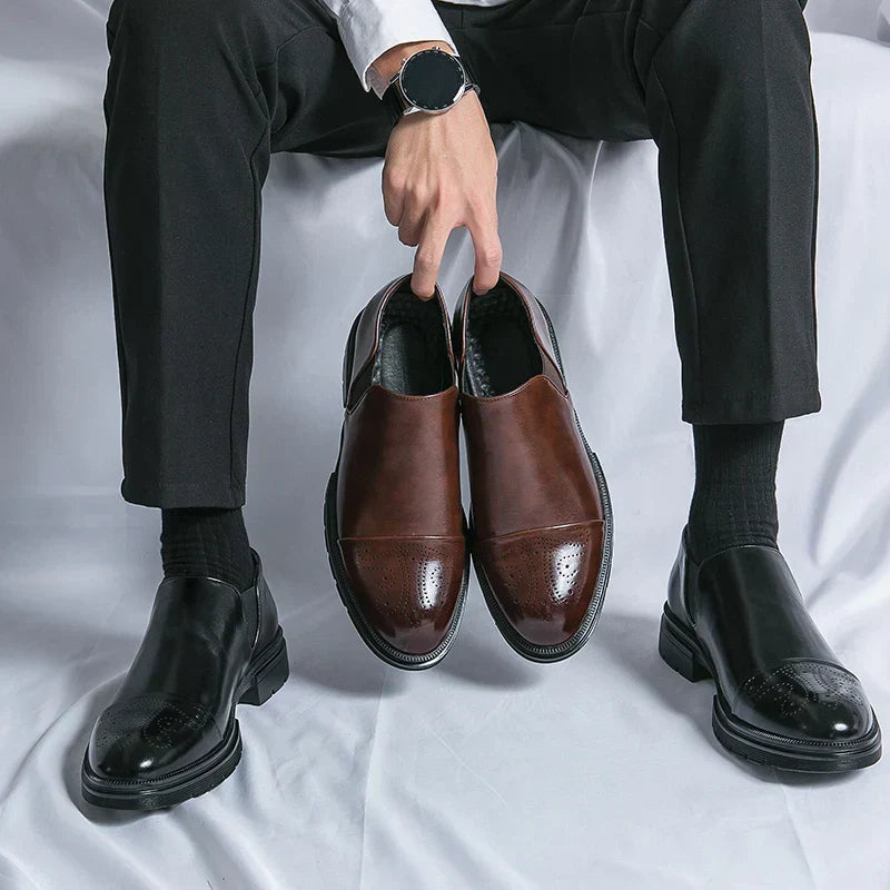 Gernot | Men’s Slip-On Business Shoes – Elastic Sides & Durable Sole for Everyday Comfort