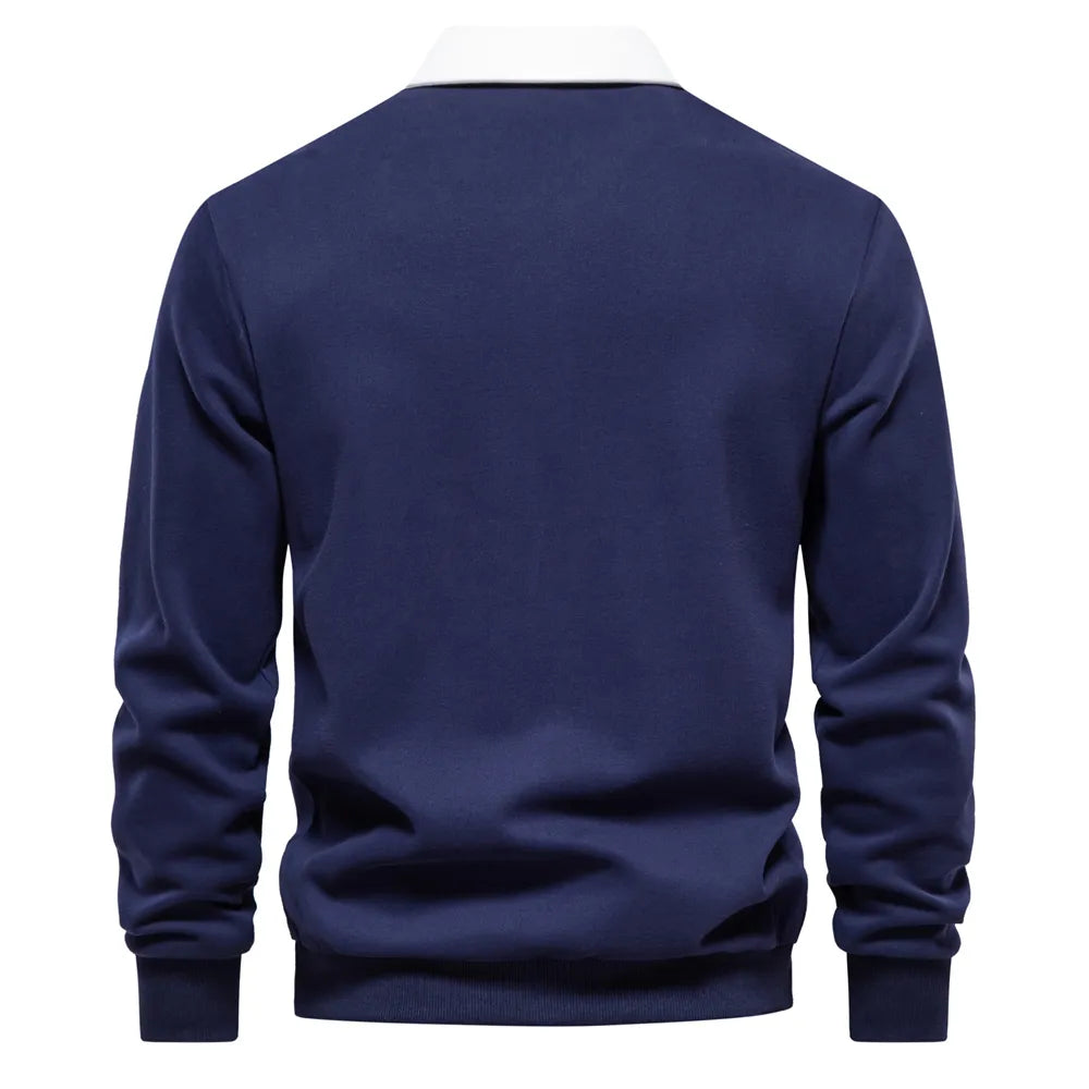 Lisbeth | Men's Buttoned Polo Neck Sweatshirt – Warm & Stylish
