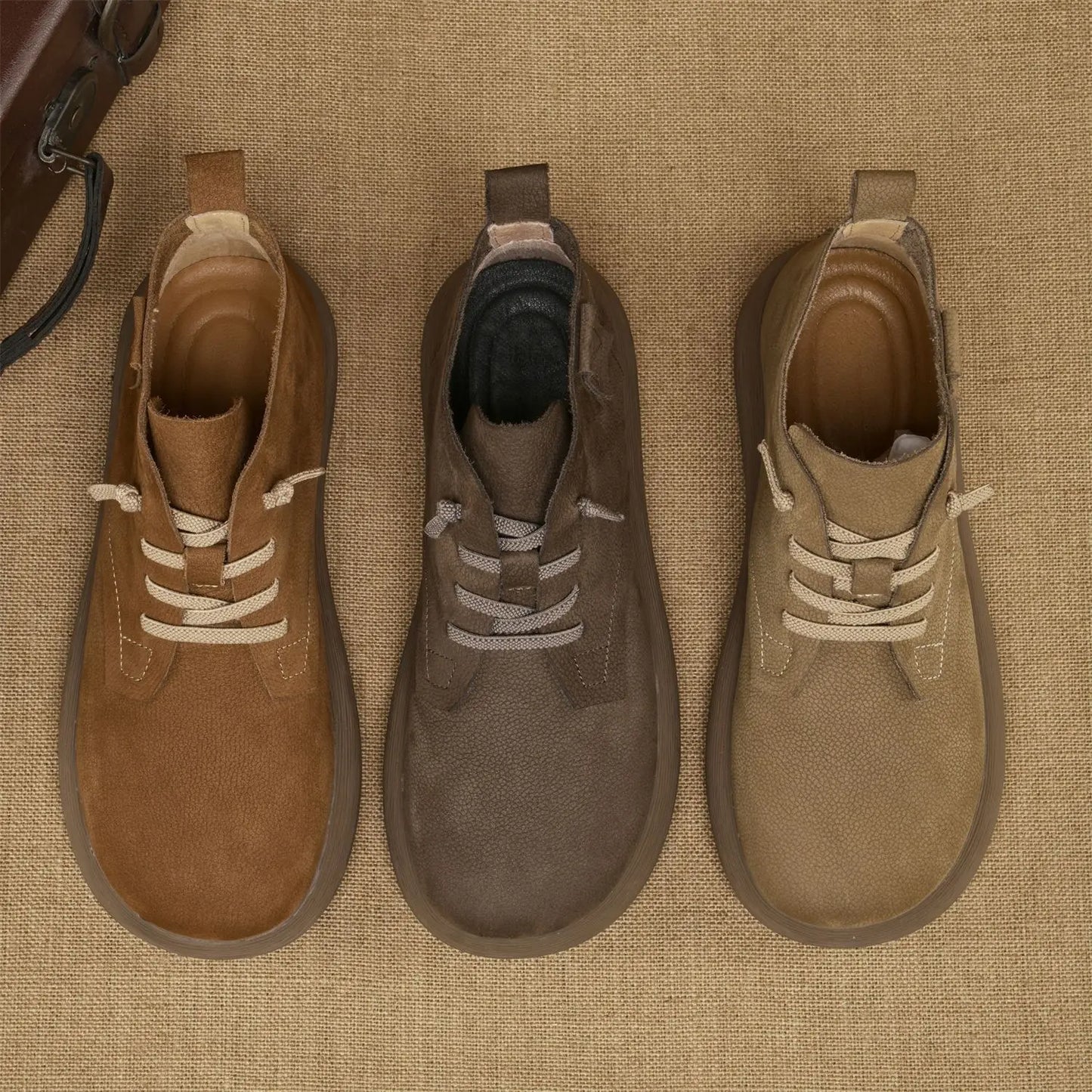 Langham | Men’s Ankle Vintage Lace-Up Workwear Boots with Soft Sole