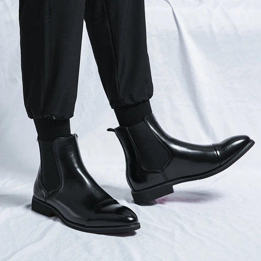 Gladstone | Men’s Chelsea Ankle Boots with Sleek Fit, Cap Toe & Elastic Slip-On Design