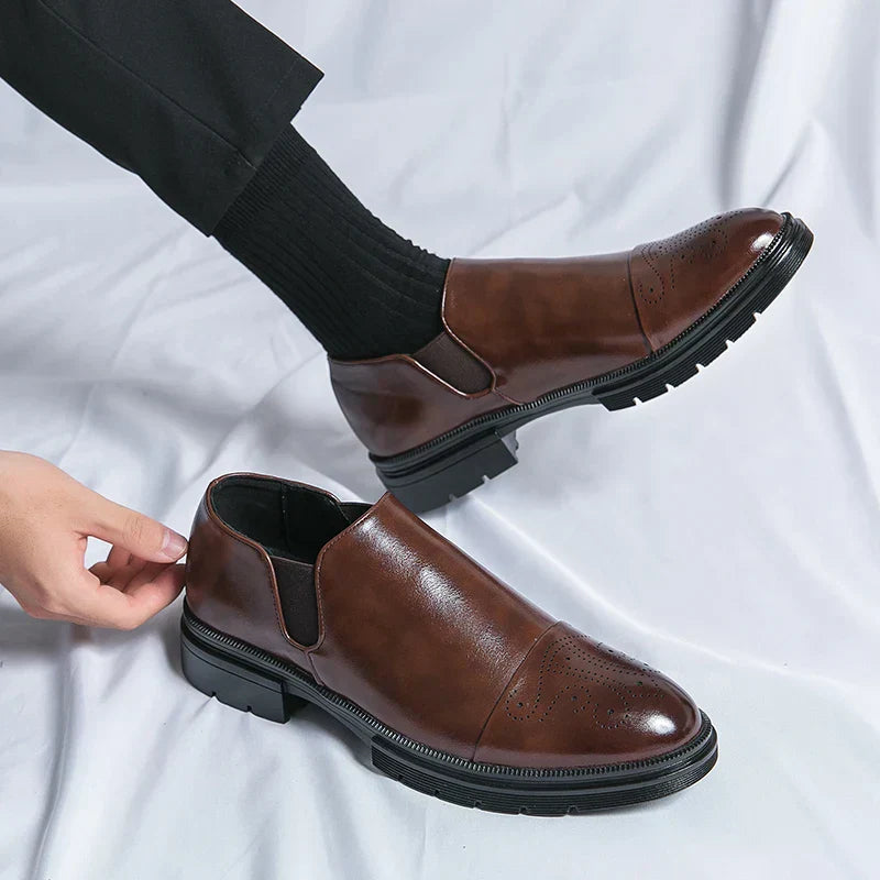 Gernot | Men’s Slip-On Business Shoes – Elastic Sides & Durable Sole for Everyday Comfort