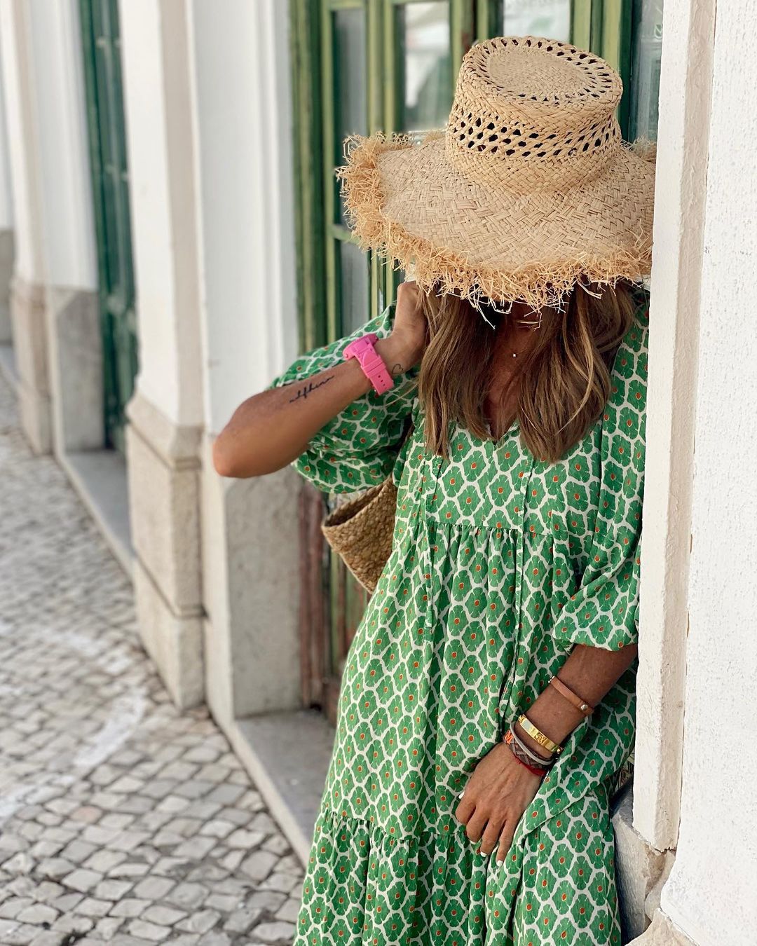 Margot | Women's Long Puff Sleeve Stylish Print Summer Maxi Dress