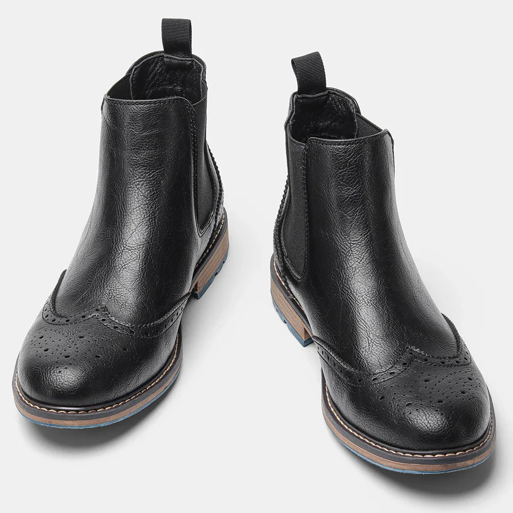 Orwell | Men’s Chelsea Ankle Boots with Brogue Detailing & Classic Design