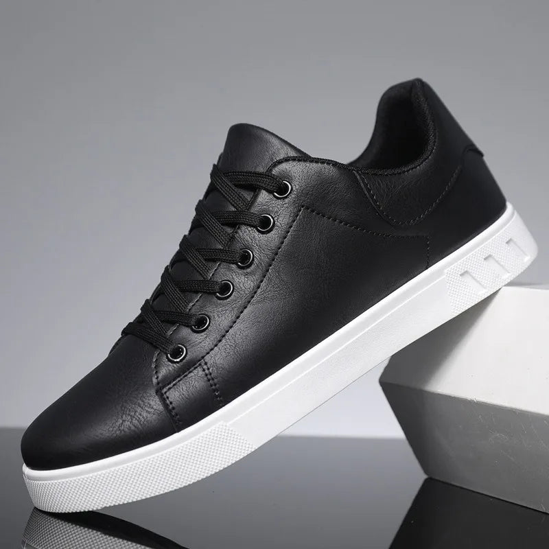 Lenard | Men’s Classic Lace-Up Leather Look Sneakers for Smart & Casual Wear