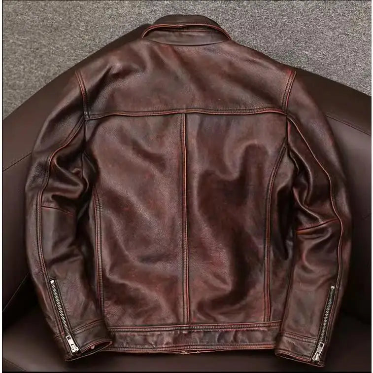 Kai | Men's Retro Style Motorcycle Jacket with Zip Closure and Multiple Pockets