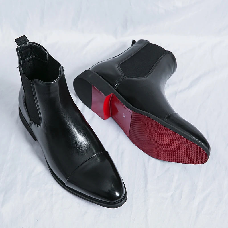 Gladstone | Men’s Chelsea Ankle Boots with Sleek Fit, Cap Toe & Elastic Slip-On Design