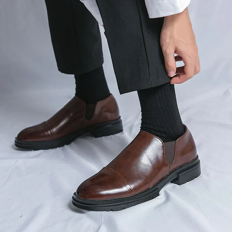 Gernot | Men’s Slip-On Business Shoes – Elastic Sides & Durable Sole for Everyday Comfort