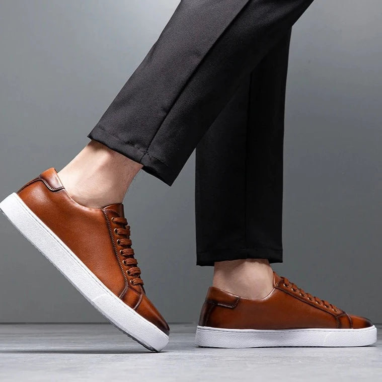 Rainer | Men’s Premium Leather Lace-Up Sneakers for Everyday Style