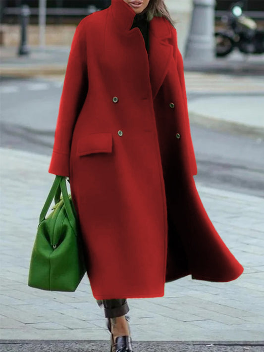 Emberlyne | Women's Long Double-Breasted Coat with Classic Lapels