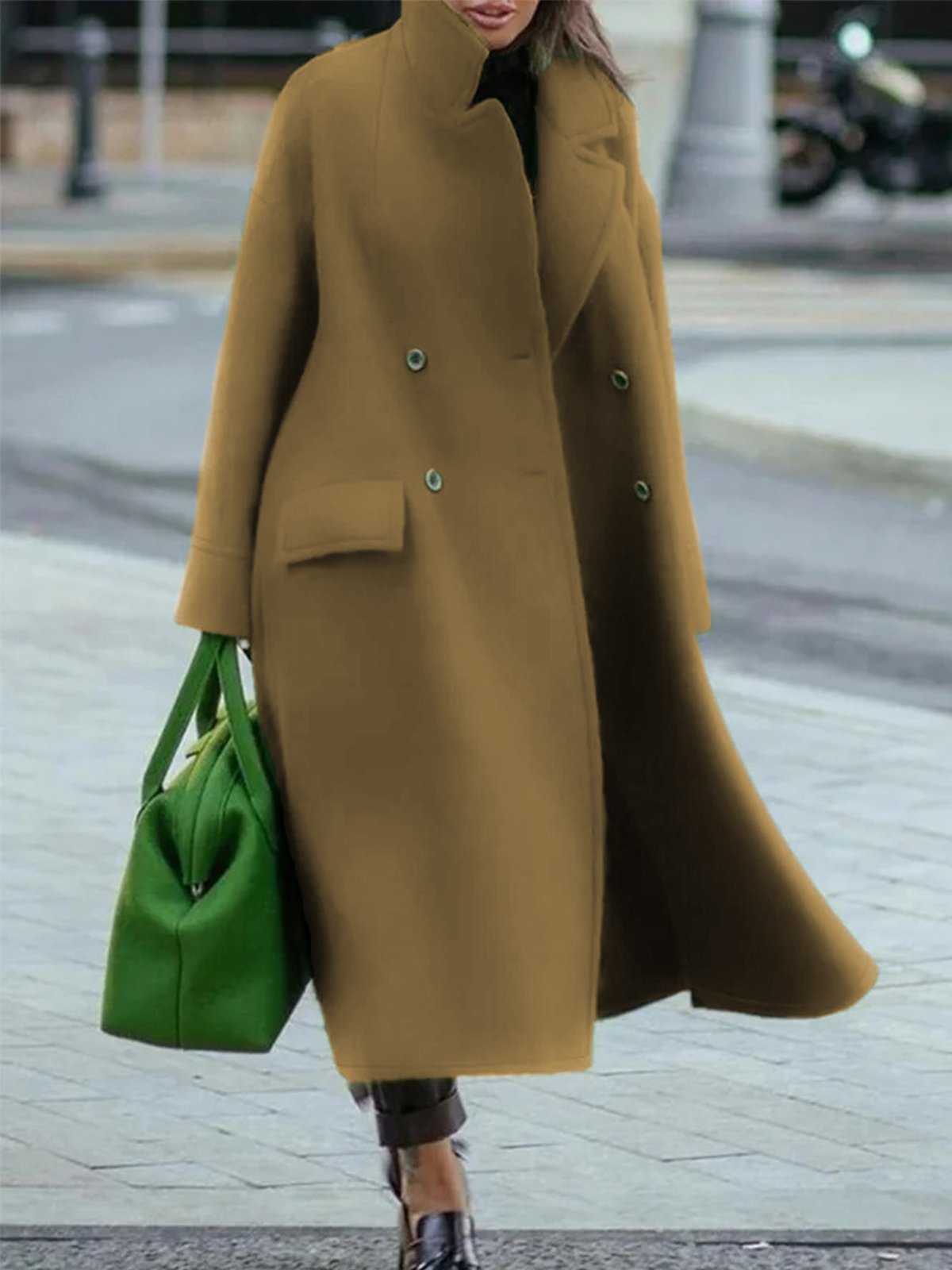 Emberlyne | Women's Long Double-Breasted Coat with Classic Lapels