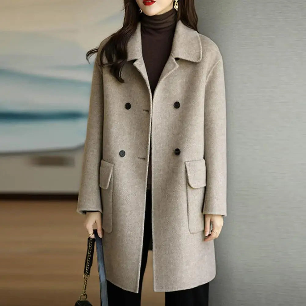 Milara | Chic Double-Breasted Wool Coat for Women with Pockets