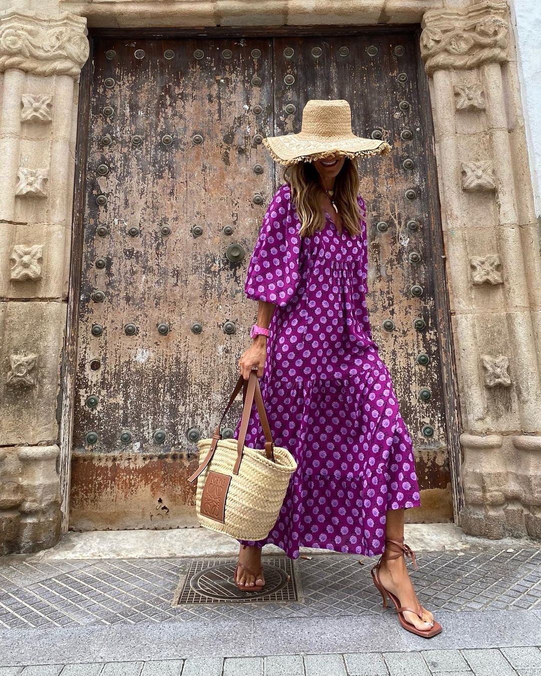Margot | Women's Long Puff Sleeve Stylish Print Summer Maxi Dress