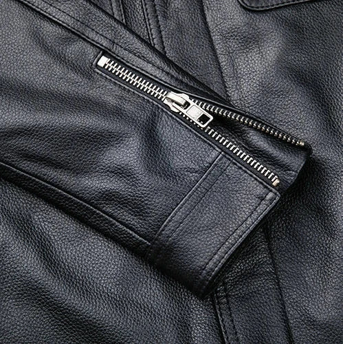 Kai | Men's Retro Style Motorcycle Jacket with Zip Closure and Multiple Pockets