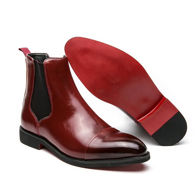 Gladstone | Men’s Chelsea Ankle Boots with Sleek Fit, Cap Toe & Elastic Slip-On Design