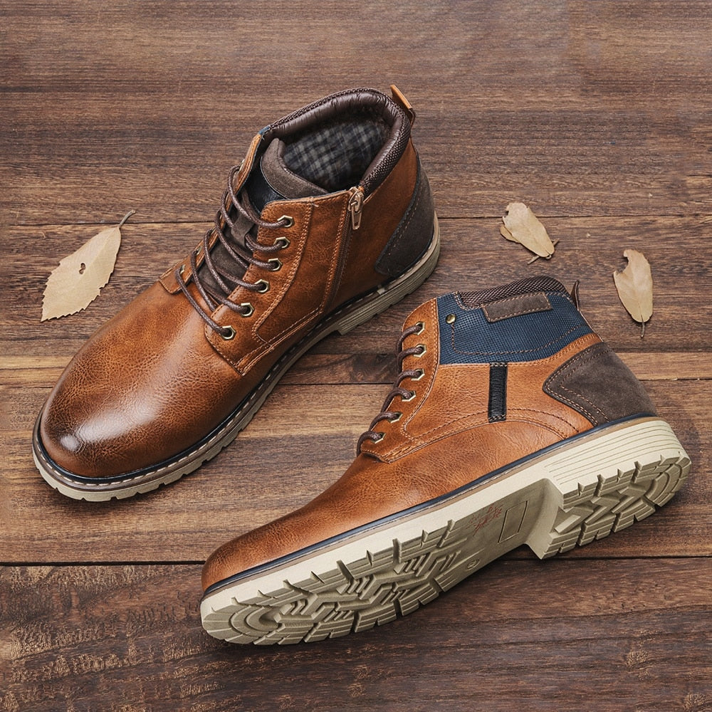 Alban | Men's Leather Lace-Up Boots – Durable & Stylish