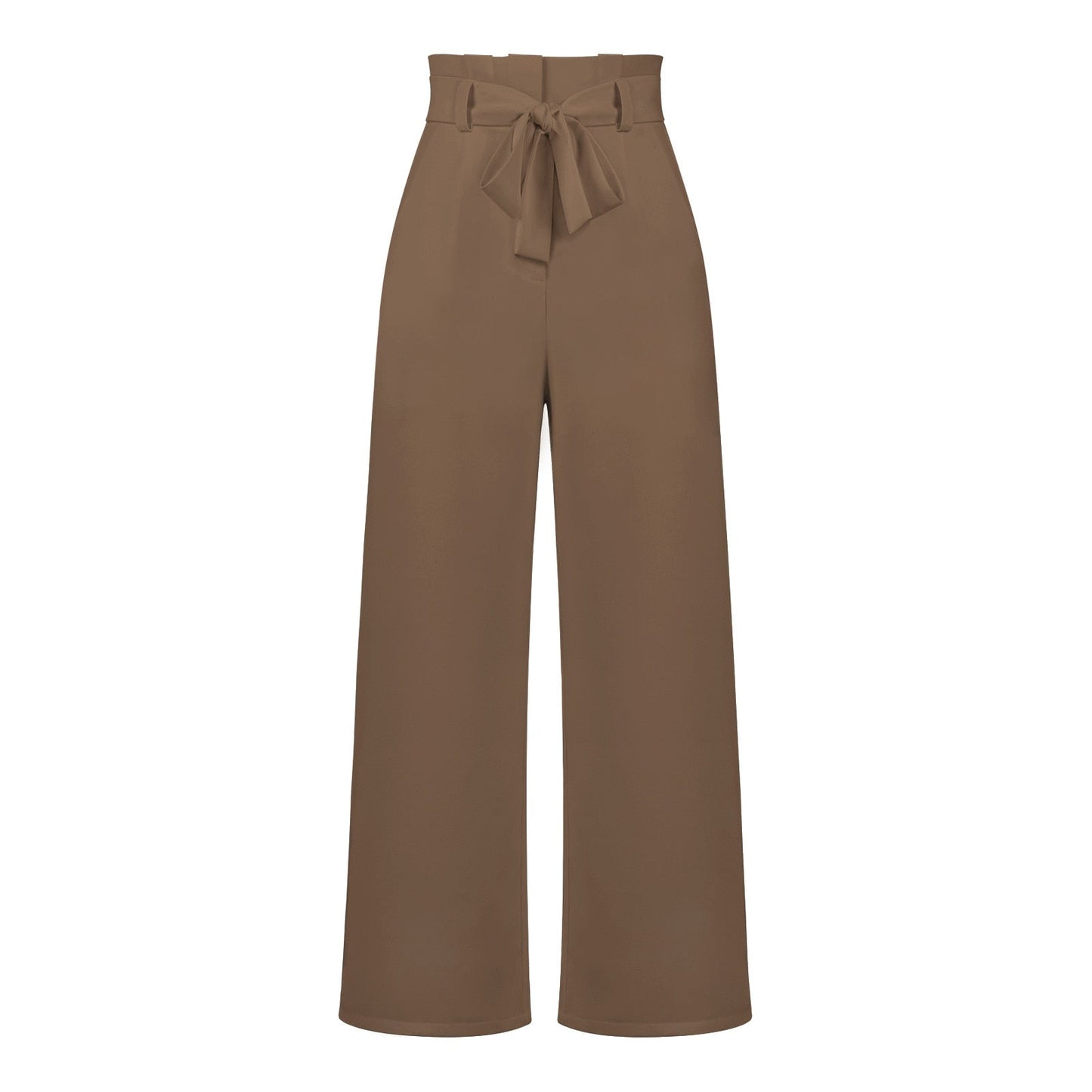 Parisa | Women’s High Waist Wide Leg Trousers with Tie Belt – Elegant Solid Colour Summer Pants