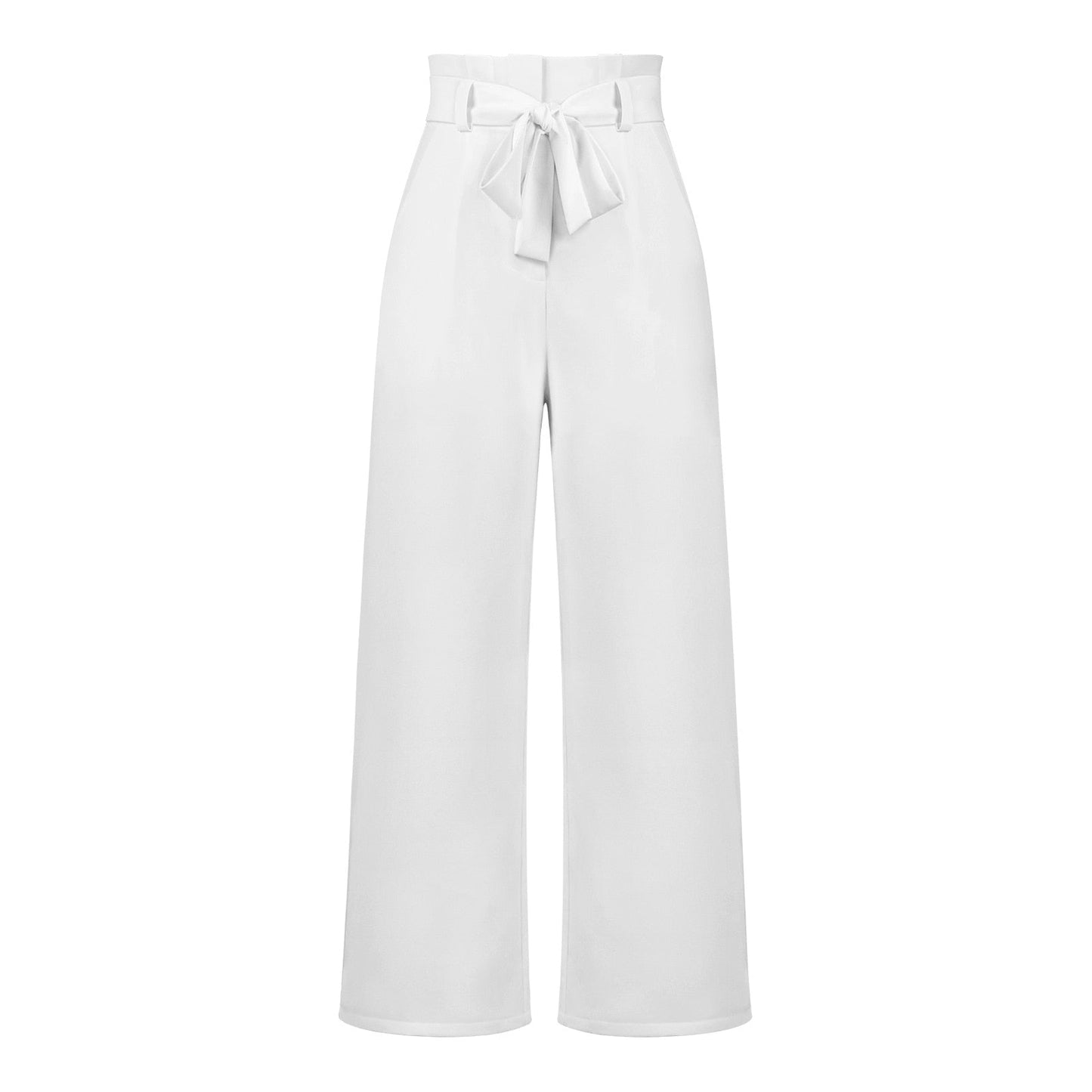 Parisa | Women’s High Waist Wide Leg Trousers with Tie Belt – Elegant Solid Colour Summer Pants