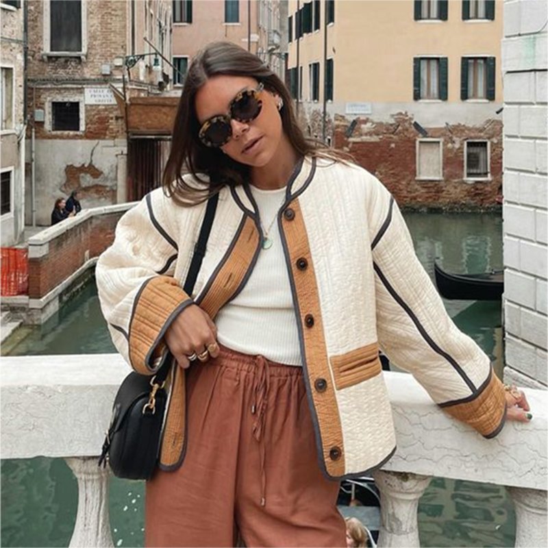 Marissa | Women’s Loose Fit Buttoned Fall Jacket in Solid Colour