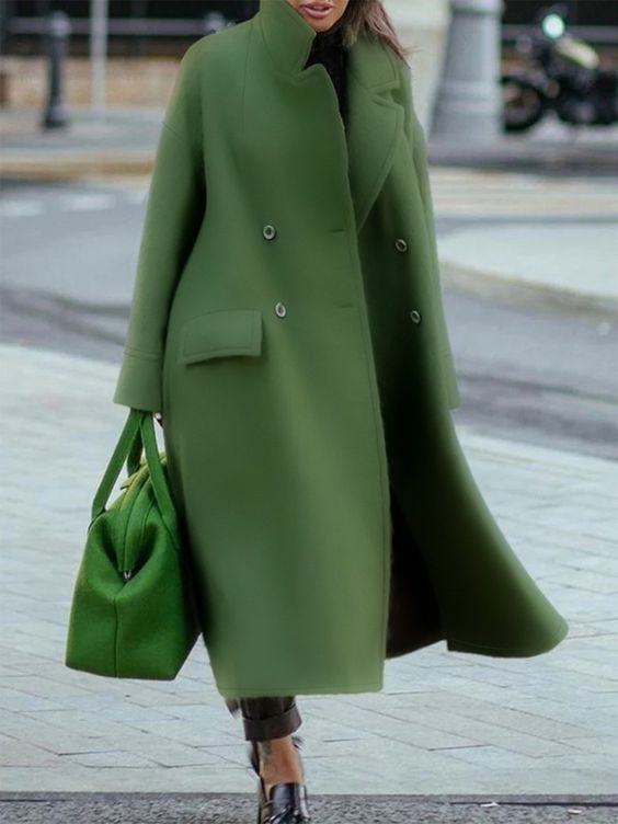 Emberlyne | Women's Long Double-Breasted Coat with Classic Lapels