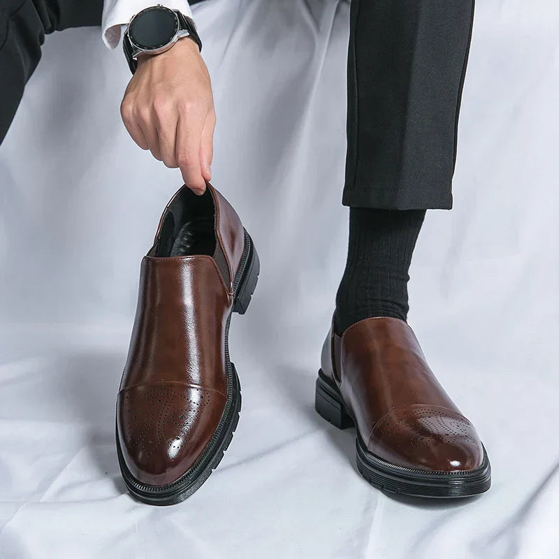 Gernot | Men’s Slip-On Business Shoes – Elastic Sides & Durable Sole for Everyday Comfort