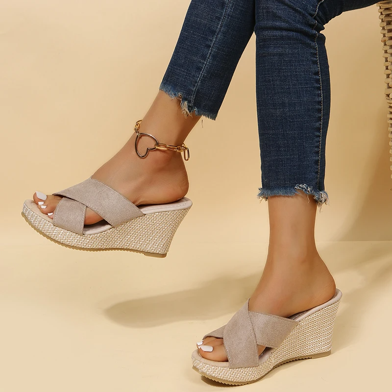 Philippa | Women's Criss Cross Wedge Sandals – Open Toe Orthopaedic Summer Shoes
