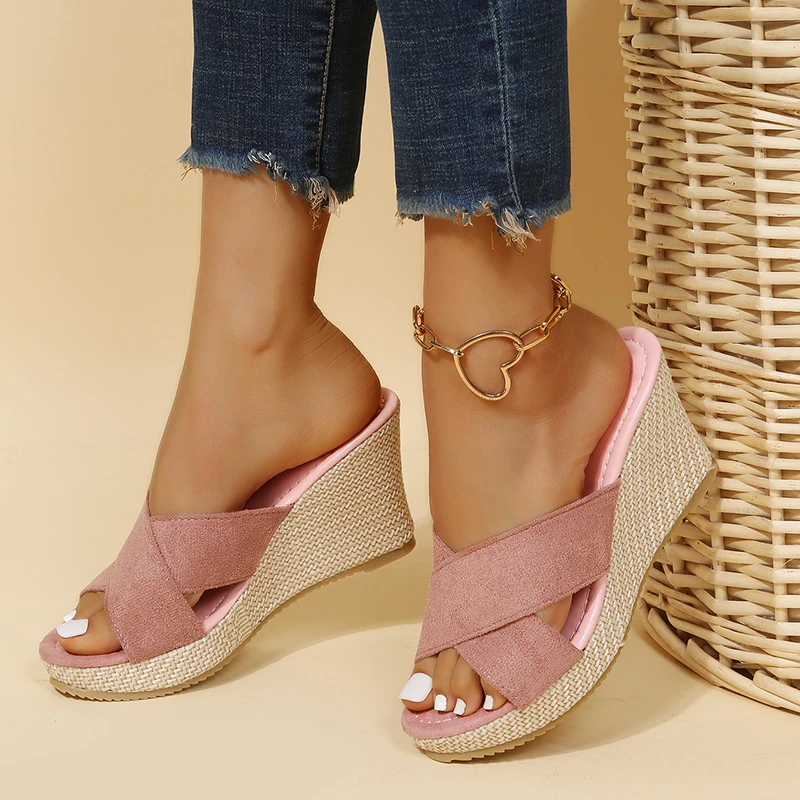 Philippa | Women's Criss Cross Wedge Sandals – Open Toe Orthopaedic Summer Shoes
