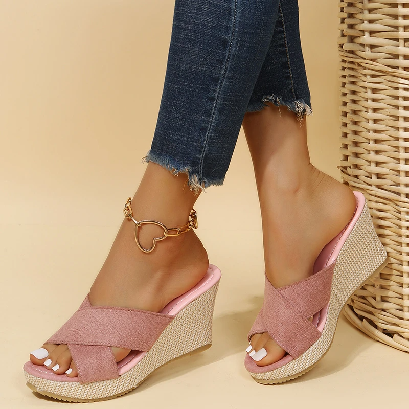 Philippa | Women's Criss Cross Wedge Sandals – Open Toe Orthopaedic Summer Shoes
