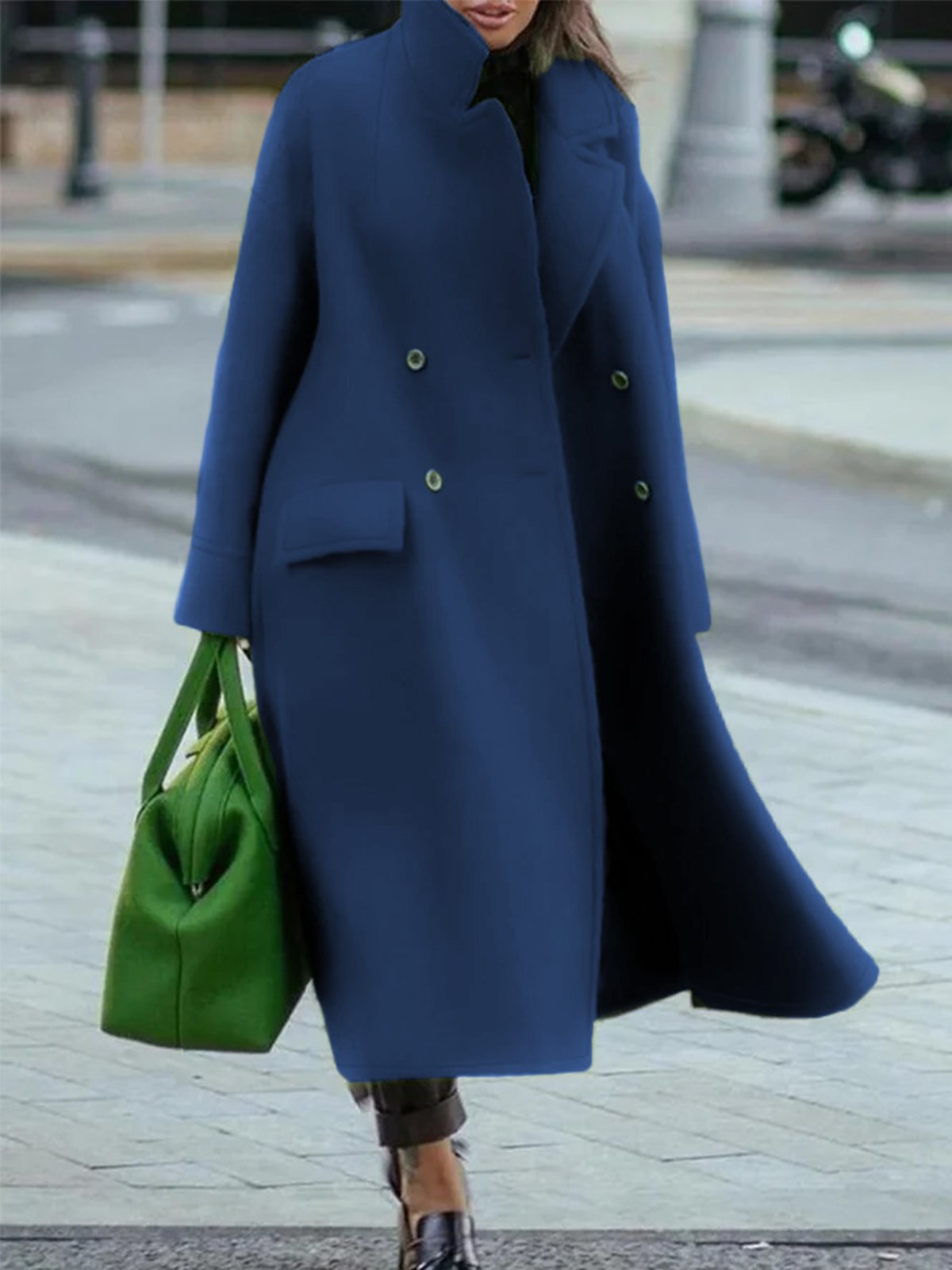 Emberlyne | Women's Long Double-Breasted Coat with Classic Lapels