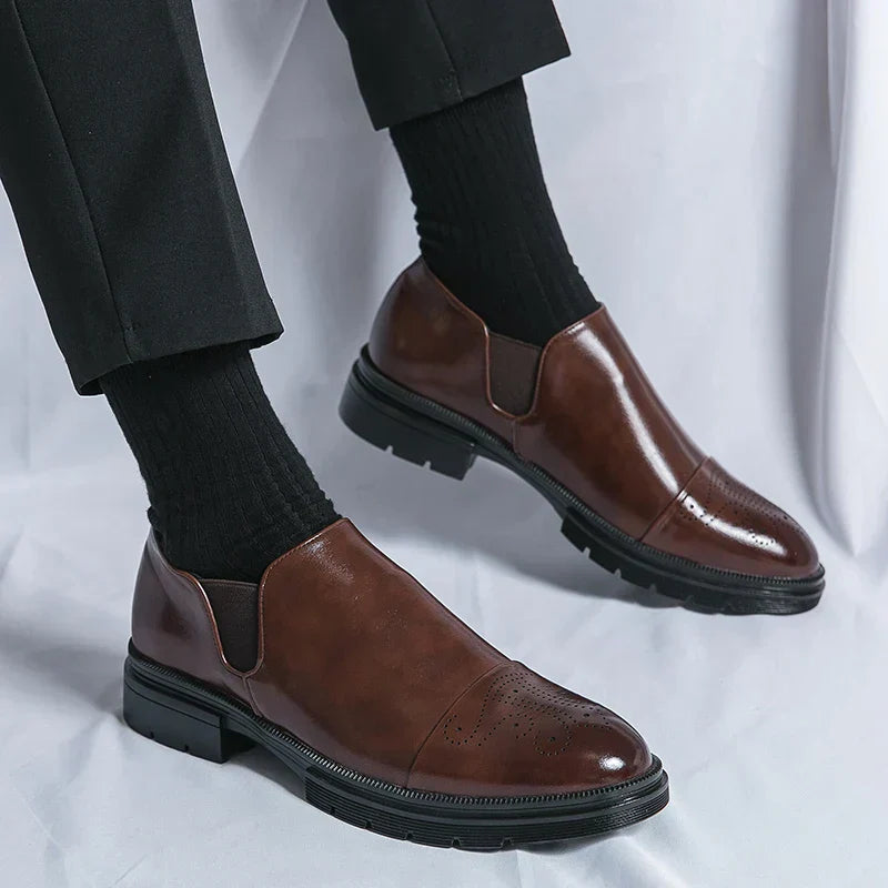 Gernot | Men’s Slip-On Business Shoes – Elastic Sides & Durable Sole for Everyday Comfort