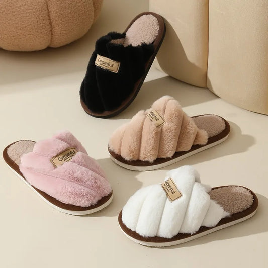 Lauren | Women’s Plush Slide Slippers with Soft Cushion & Indoor Comfort
