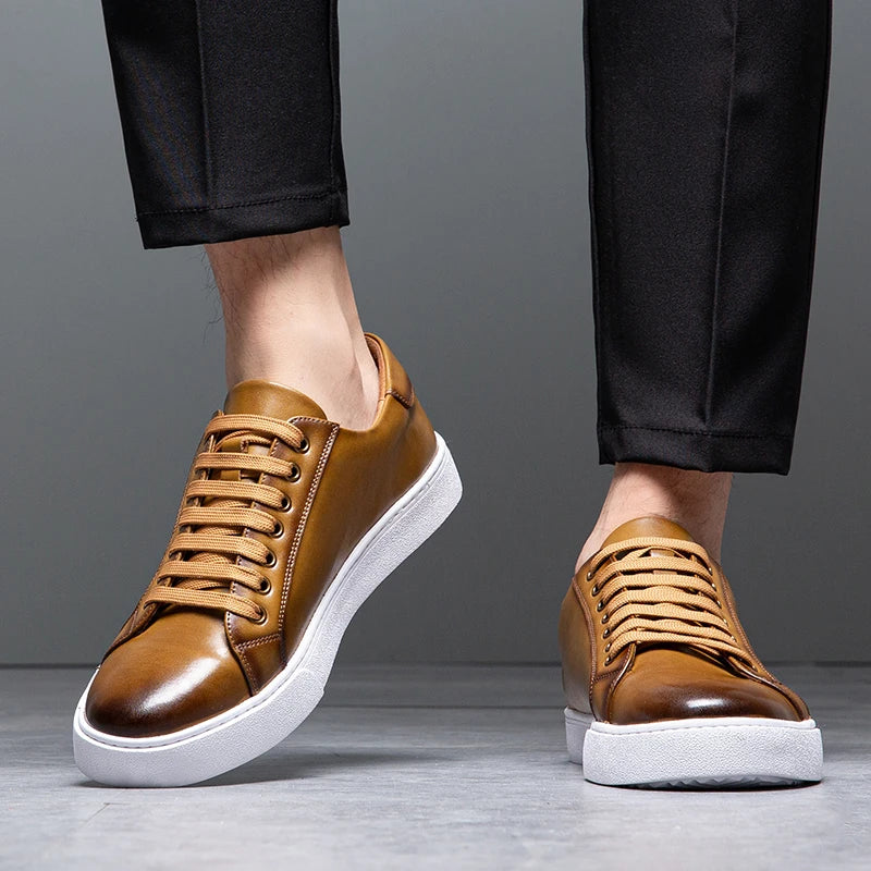 Rainer | Men’s Premium Leather Lace-Up Sneakers for Everyday Style