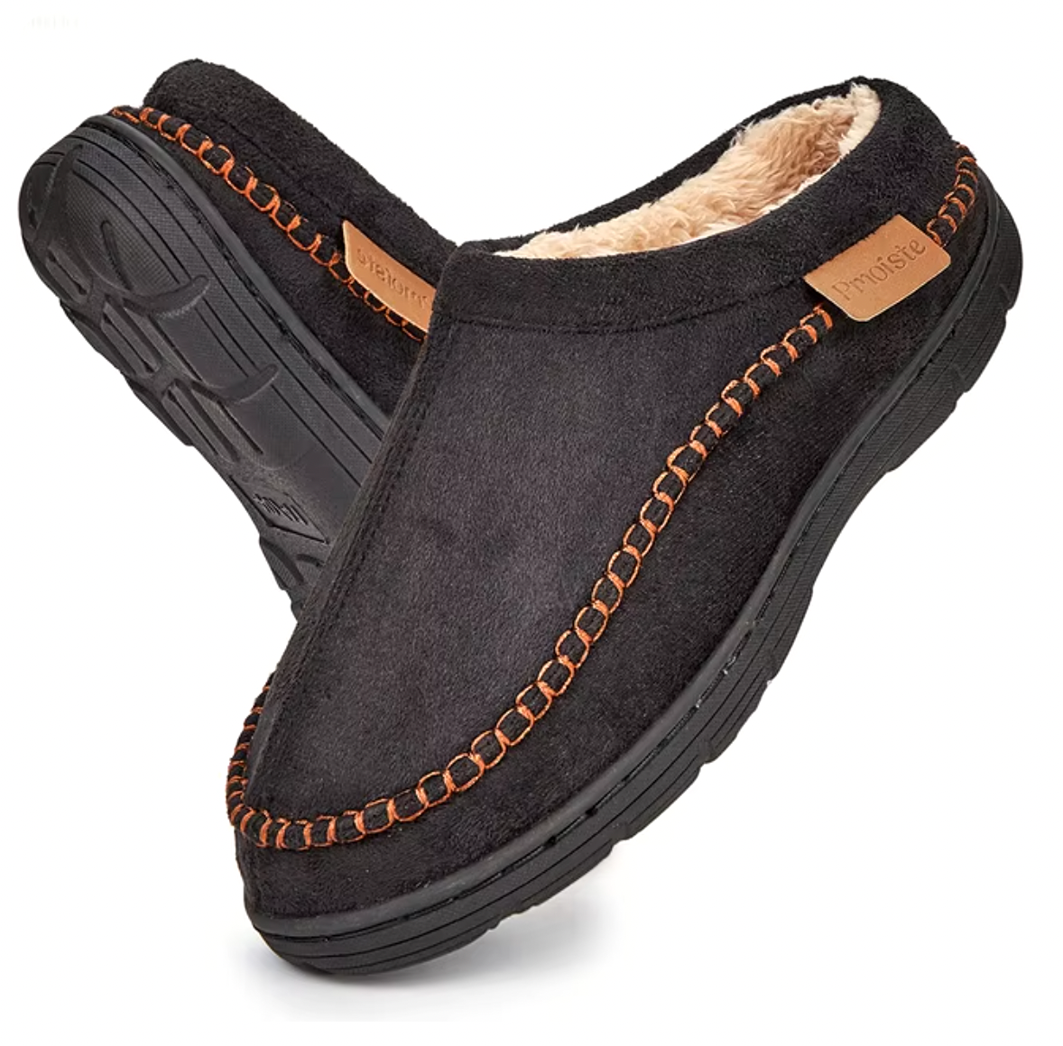 Brockley | Men’s Memory Foam Mules Slippers with Warm Lining & Non-Slip Sole